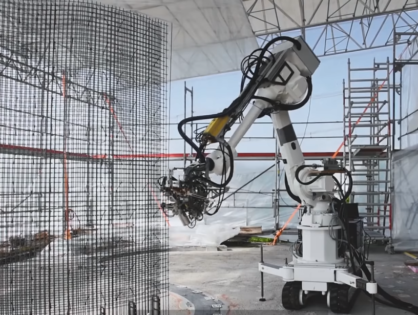 Robots e uma impressora gigante para construir edifícios